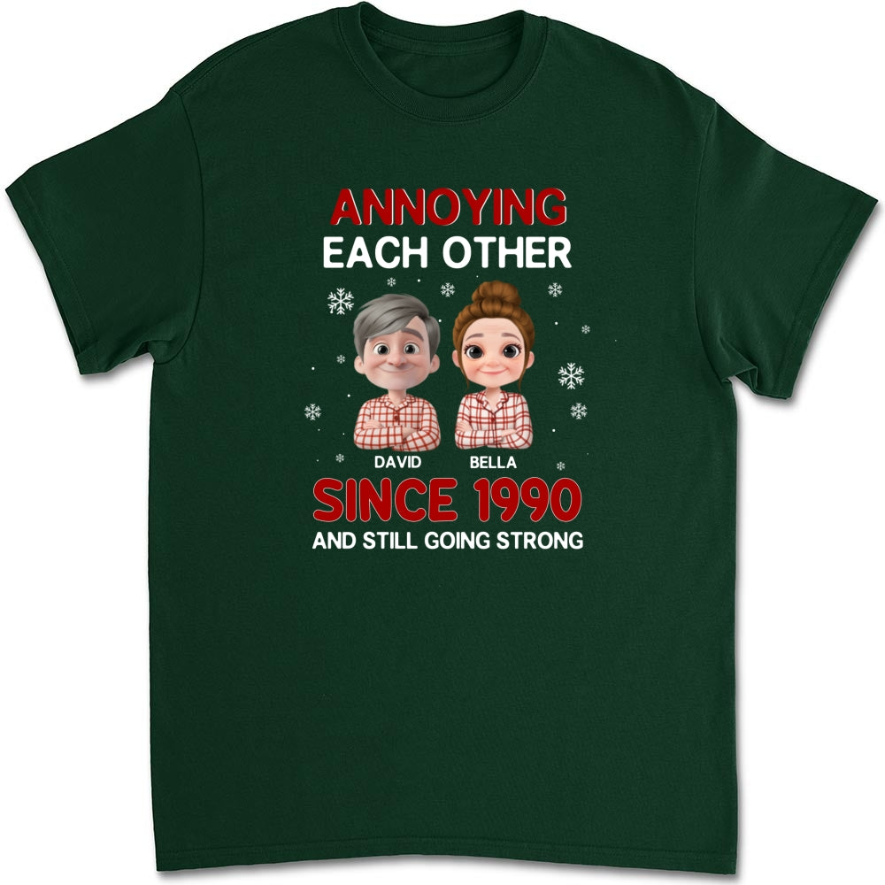 Custom Christmas Anniversary Keepsake Gifts For Husband • Annoying Each Other Christmas - Personalized Shirt