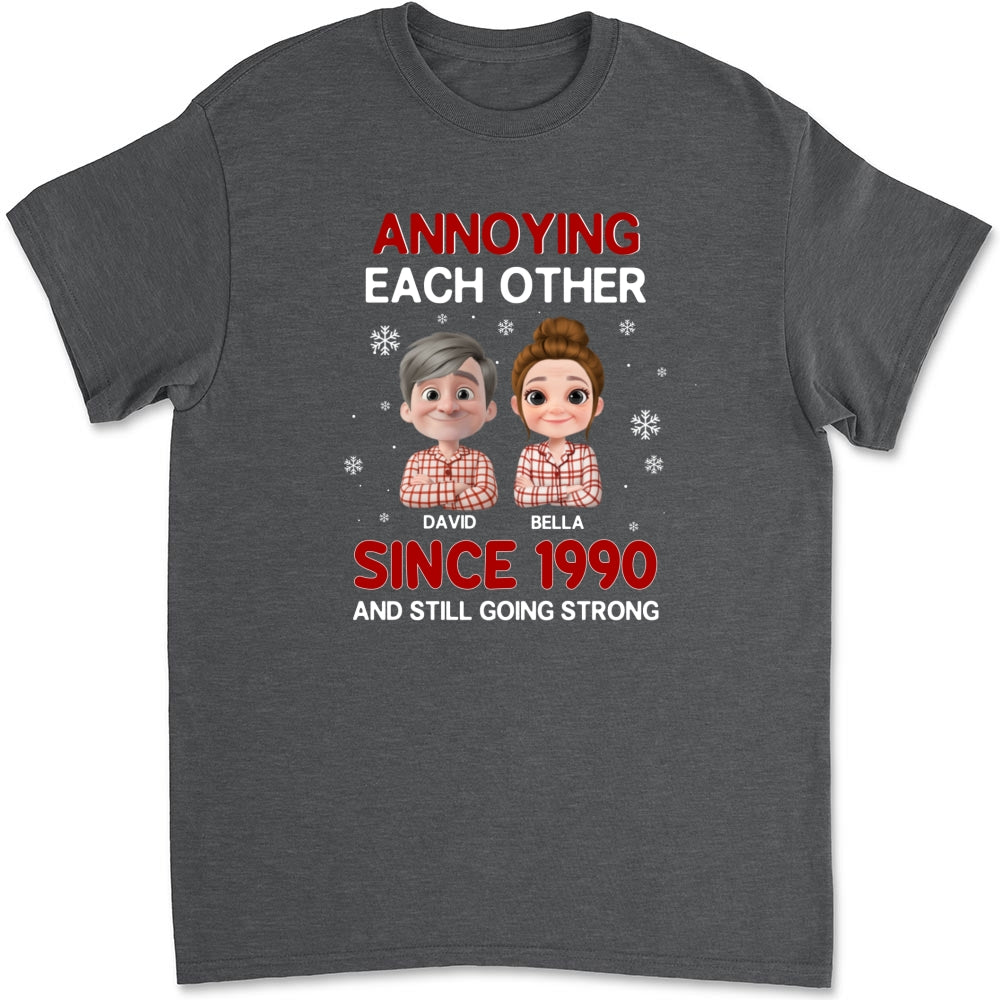 Custom Christmas Anniversary Keepsake Gifts For Husband • Annoying Each Other Christmas - Personalized Shirt