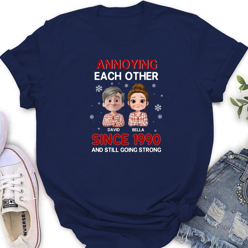 Custom Christmas Anniversary Keepsake Gifts For Husband • Annoying Each Other Christmas - Personalized Shirt