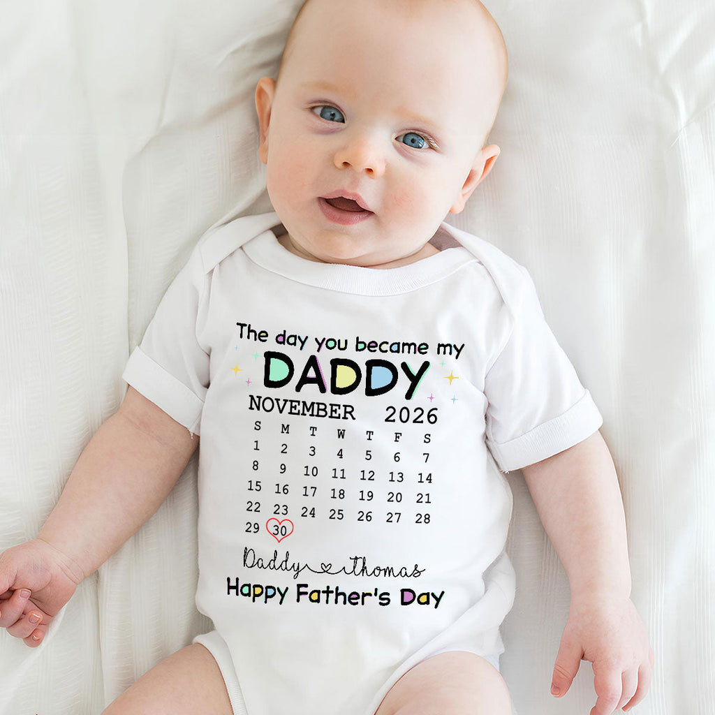 The Day You Become My Daddy - Personalized Baby Onesie