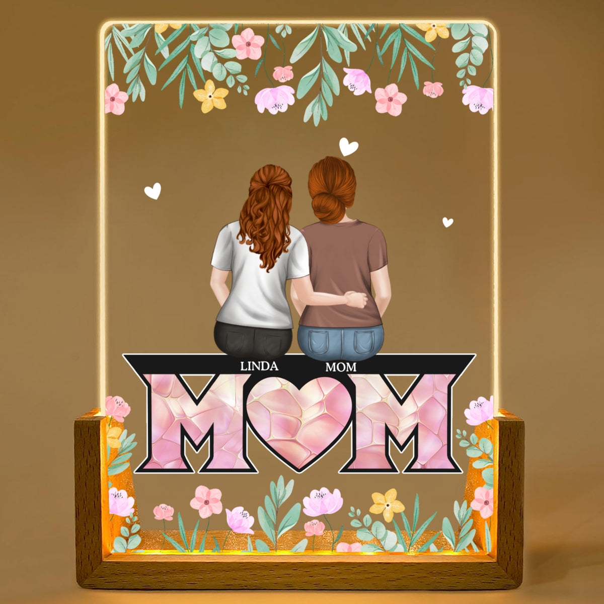 Custom Gift for Mom Grandma, Mother's Day Birthday • To The Best Mom - Personalized Night Light