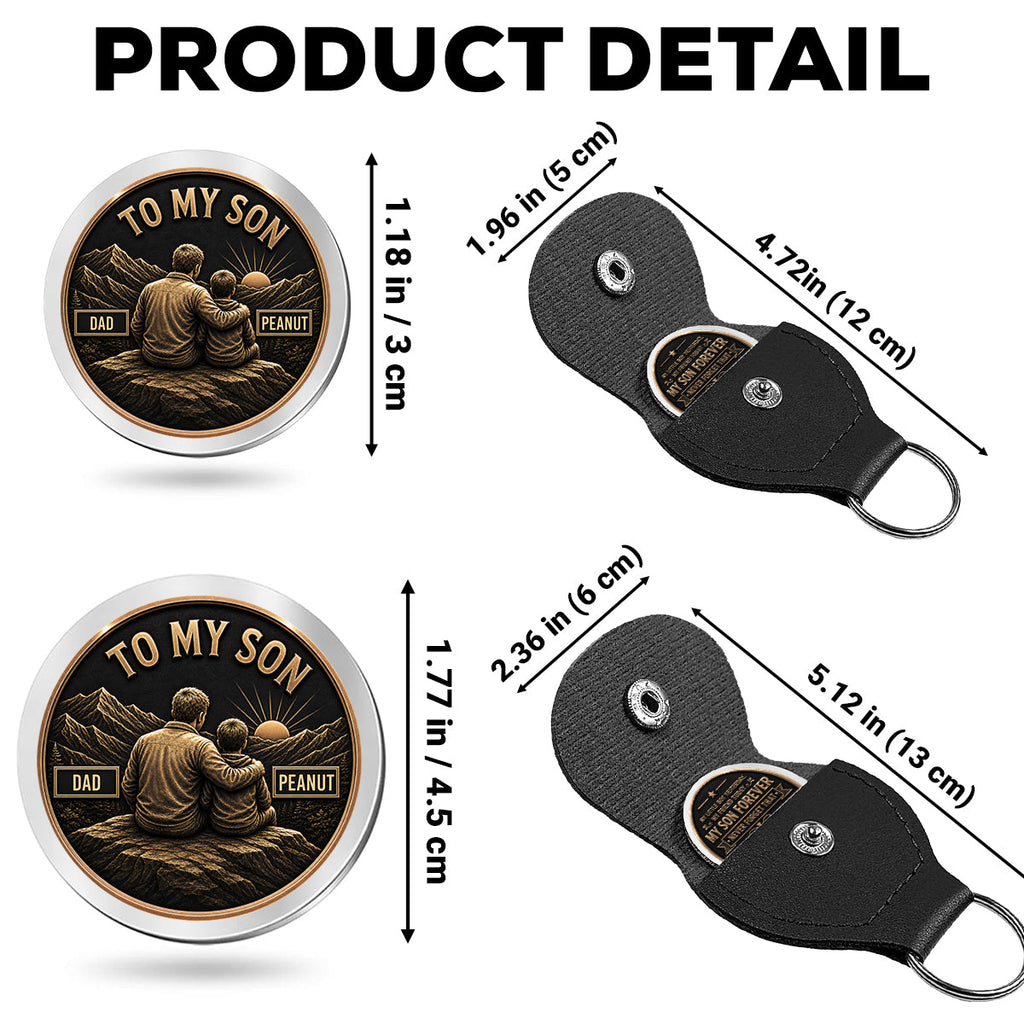 Custom Coin Keychain for Son, Father's Day Birthday Gifts • My Son Forever - Personalized Pocket Hug