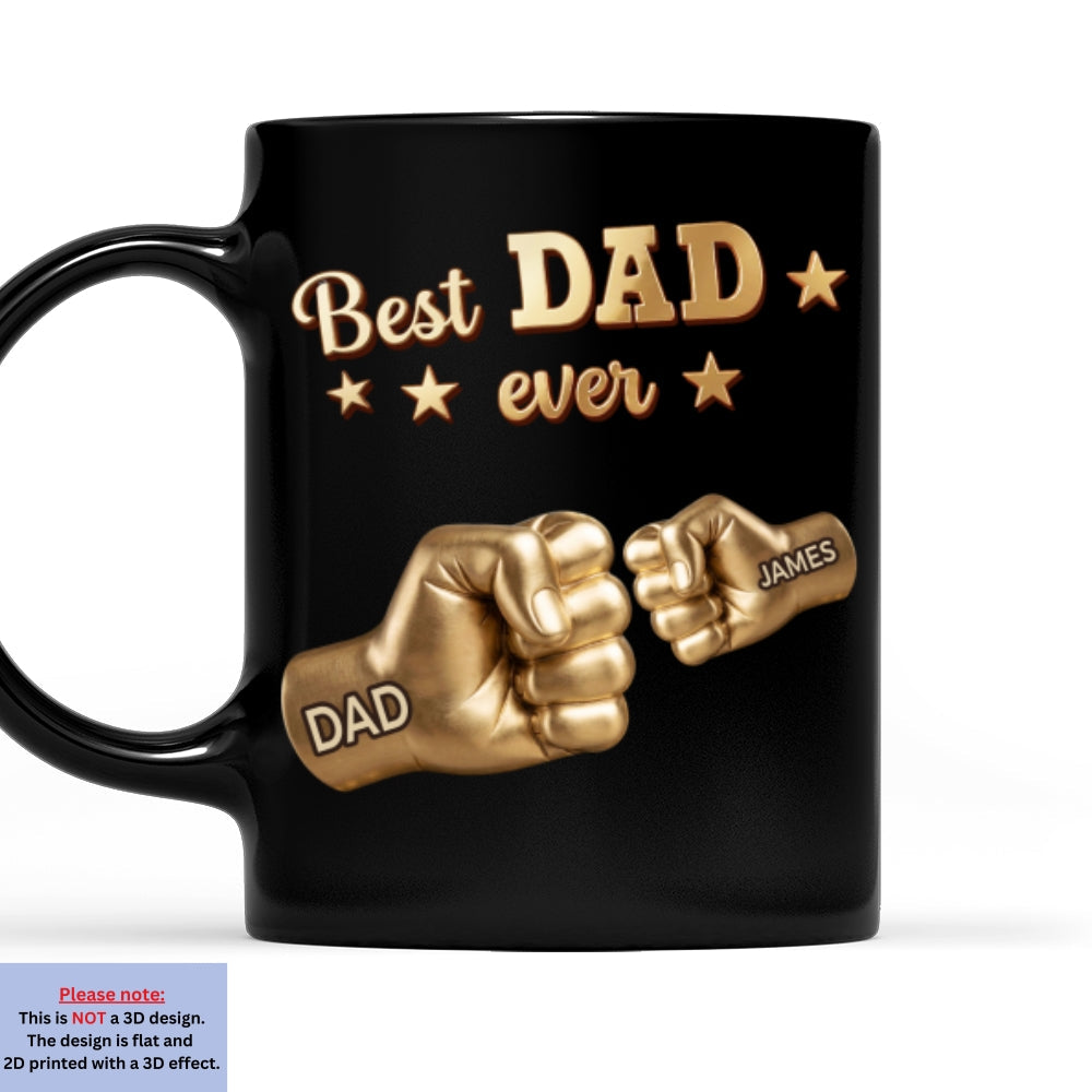 Custom Father's Day, Special Gift for Dad & Grandpa • Gold Best Dad - Personalized Coffee Mug