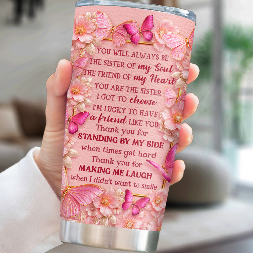 Custom Christmas Birthday Gifts For Best Friend • Butterfly Bestie Love - Personalized 3D Effect Tumbler