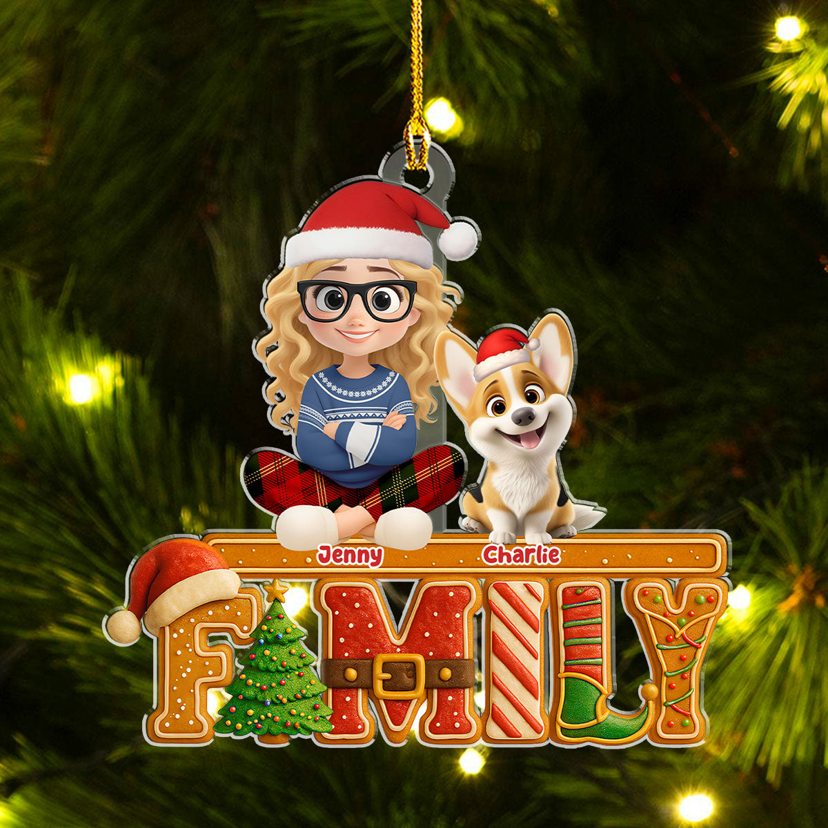 Custom Family Ornament, Christmas Gift for Family Members •  Loved This Christmas Cake - Personalized Acrylic Ornament