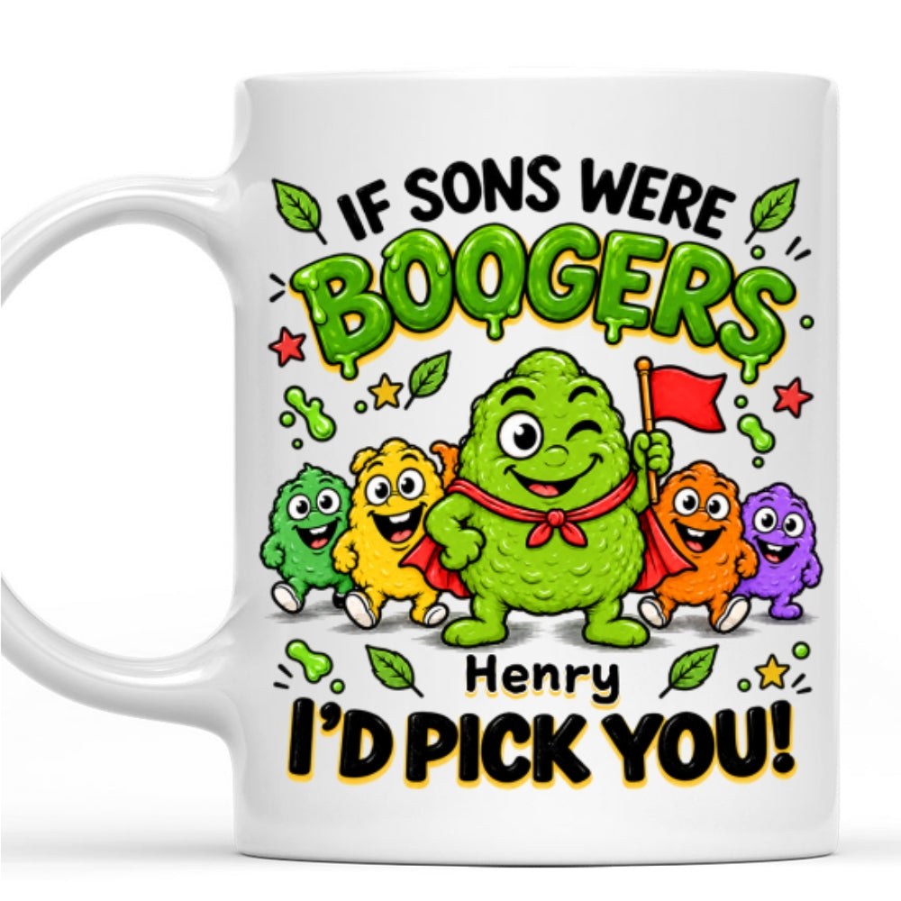 Custom Christmas & Birthday Gift for Son • Booger Pick You - Personalized Coffee Mug