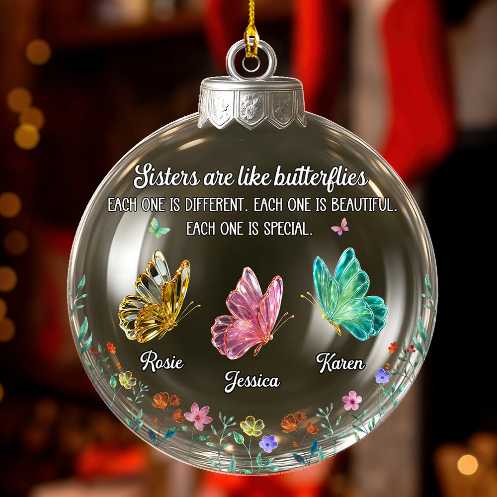 Custom Sister Christmas Ornament •  Lovely Siblings - Personalized Acrylic Ornament