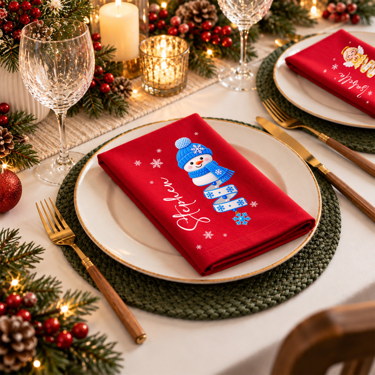 Our Party Christmas - Personalized Napkin
