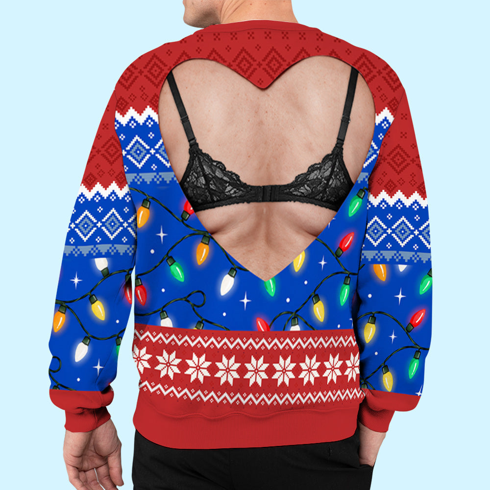 Custom Funny Ugly Sweatshirt, Couple Christmas Gift • Funny Man - Personalized All-Over-Print Sweatshirt