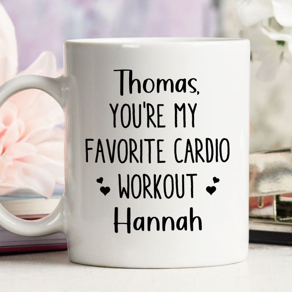 Custom Anniversary Keepsake Gifts For Couple • My Favorite Cardio - Personalized Coffee Mug