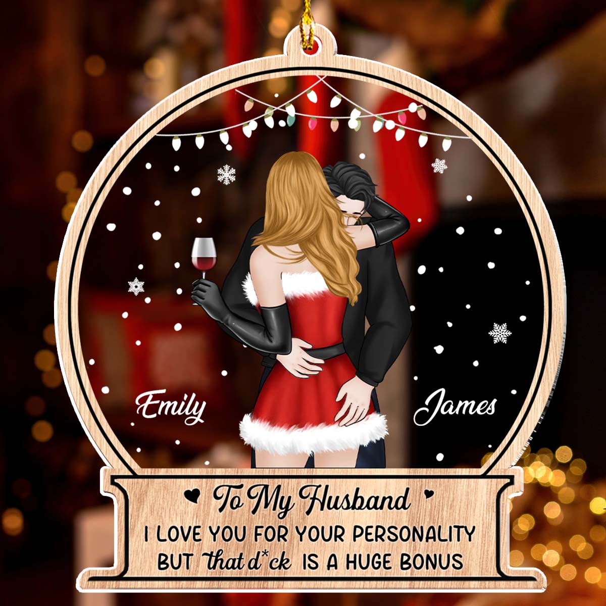 Custom Couple Christmas Ornament, Anniversary Gift •  Dear Husband - Personalized Acrylic Ornament