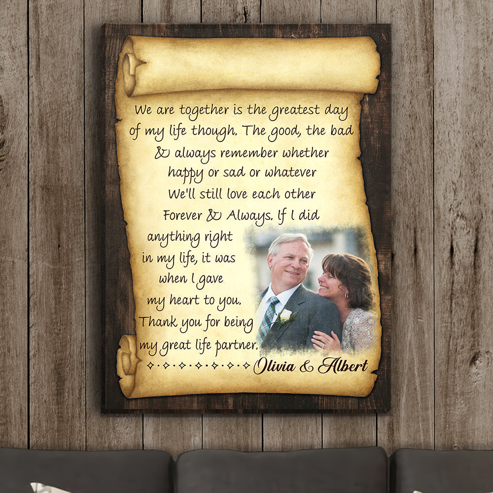 Greatest Day Of My Life - Personalized Photo Canvas