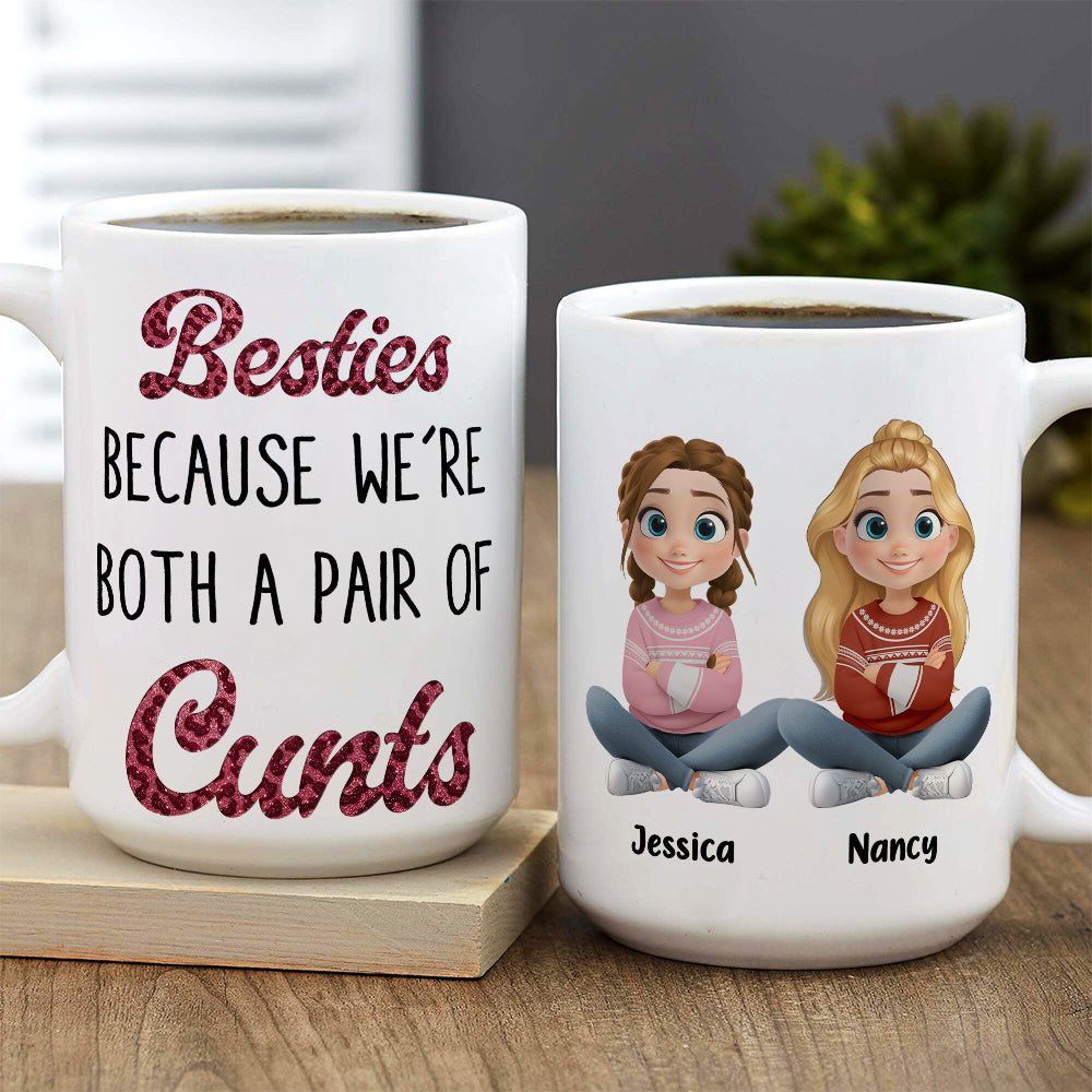 Custom Best Friend, Christmas & Birthday Friendship Keepsake Gift • Unfiltered Besties - Personalized Coffee Mug