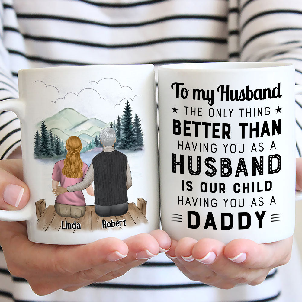 Custom Father's Day, Special Gift for Dad & Grandpa • To My Husband - Personalized Coffee Mug