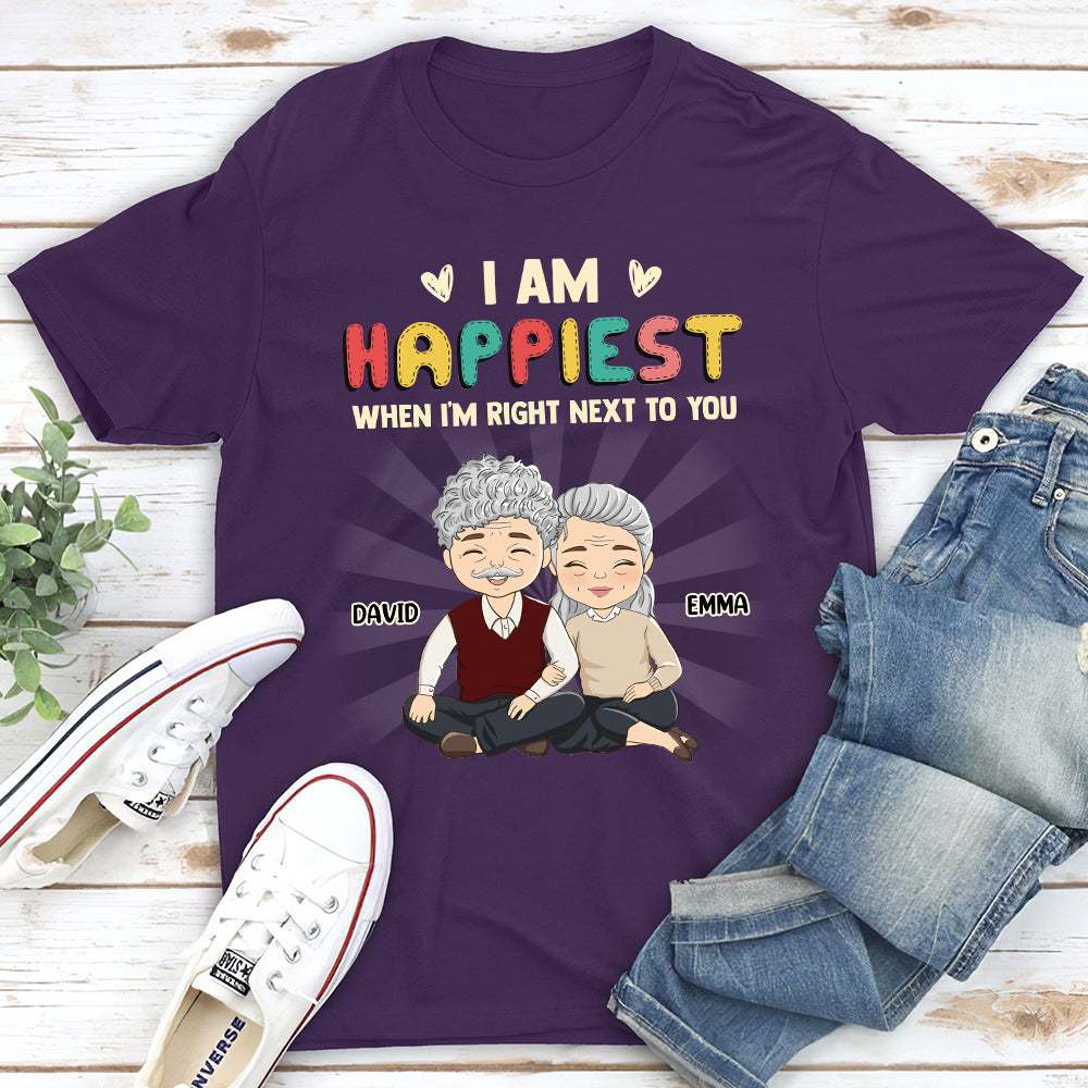 Custom Anniversary Keepsake Gifts For Couple • I Am Happiest When - Personalized Classic T-shirt