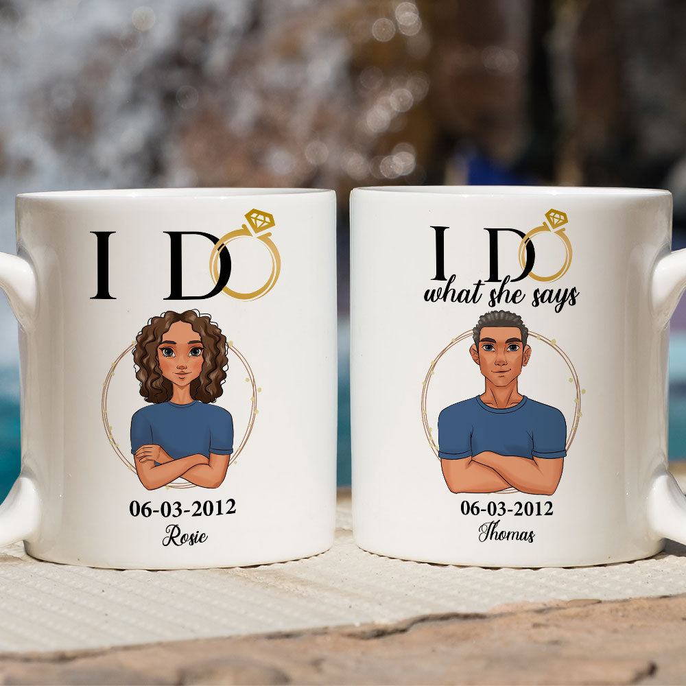 Custom Anniversary Keepsake Gifts For Couple • I Do - Personalized Coffee Mug
