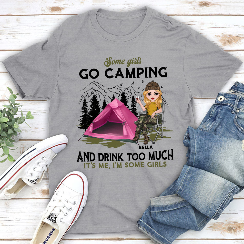Custom Christmas & Birthday Keepsake Gift • Camping And Drink - Personalized Unisex T-shirt