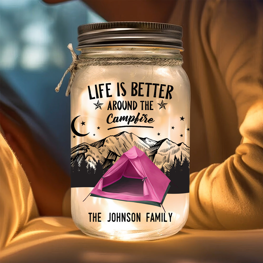 Home Is Where You Park It - Personalized Mason Jar Light