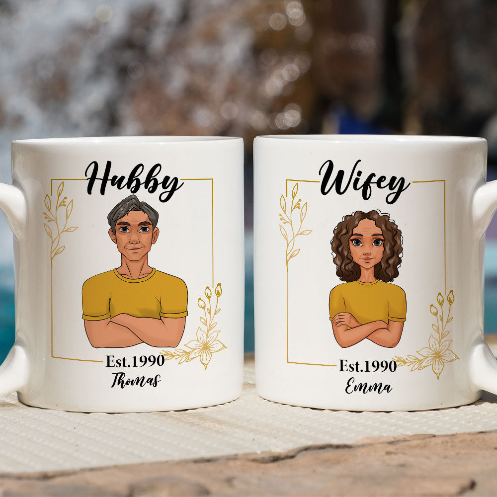 Custom Anniversary Keepsake Gifts For Couple • Hubby Wifey - Personalized Coffee Mug