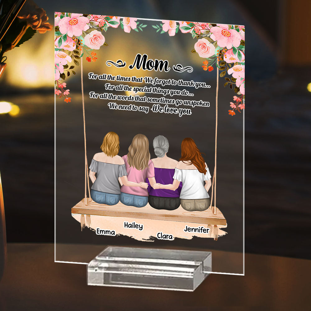 Custom Decor for Mom, Special Gift for Mother • Mom I Love You - Personalized Acrylic Plaque With Base