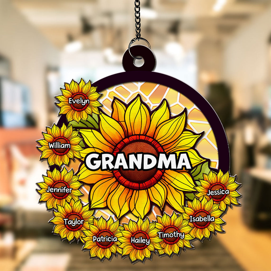 Custom Grandma Hanging Decor, Mother's Day Birthday Gifts • Blessed To Be Called Grandmother - Personalized Suncatcher