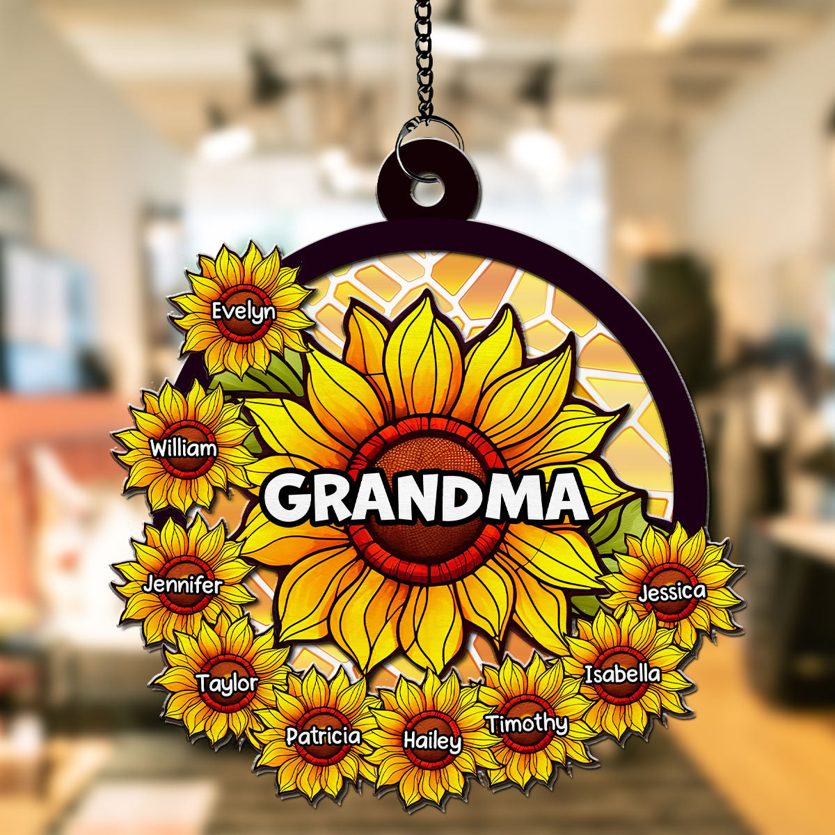 Custom Grandma Hanging Decor, Mother's Day Birthday Gifts • Blessed To Be Called Grandmother - Personalized Suncatcher