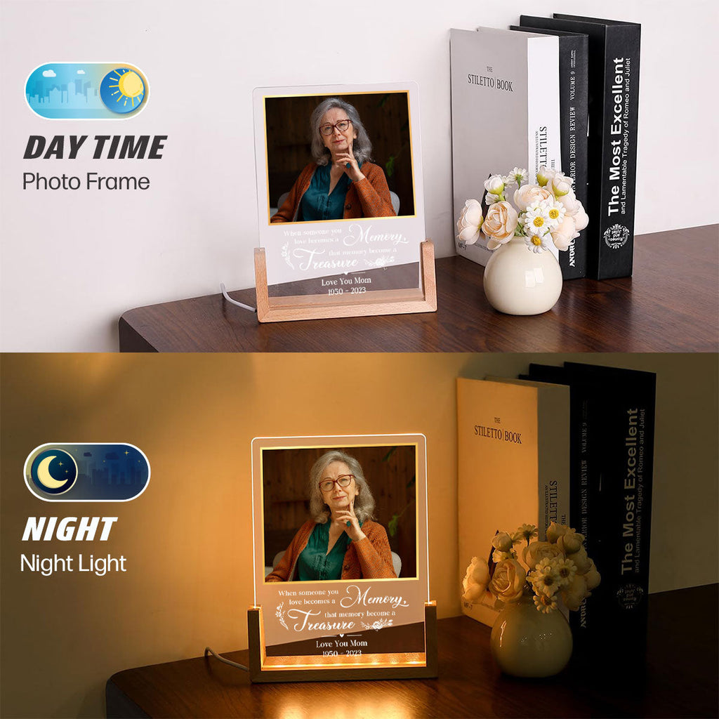 Custom Photo Memorial Gift, Sympathy Keepsake For Loved Ones • Love Turns Into Treasured Memories - Personalized Night Light