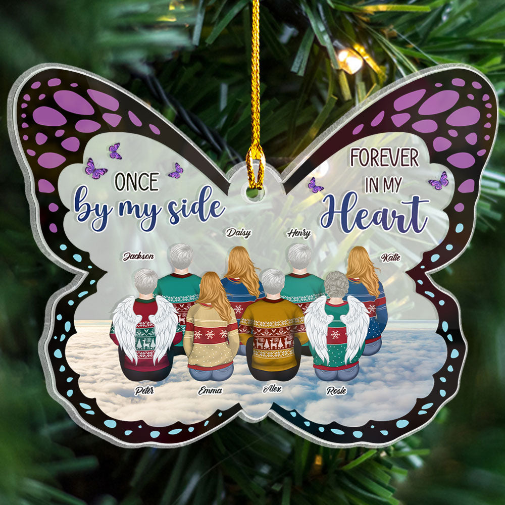 Custom Family Ornament, Christmas Gift for Family Members •  Forever In My Heart - Personalized Acrylic Ornament