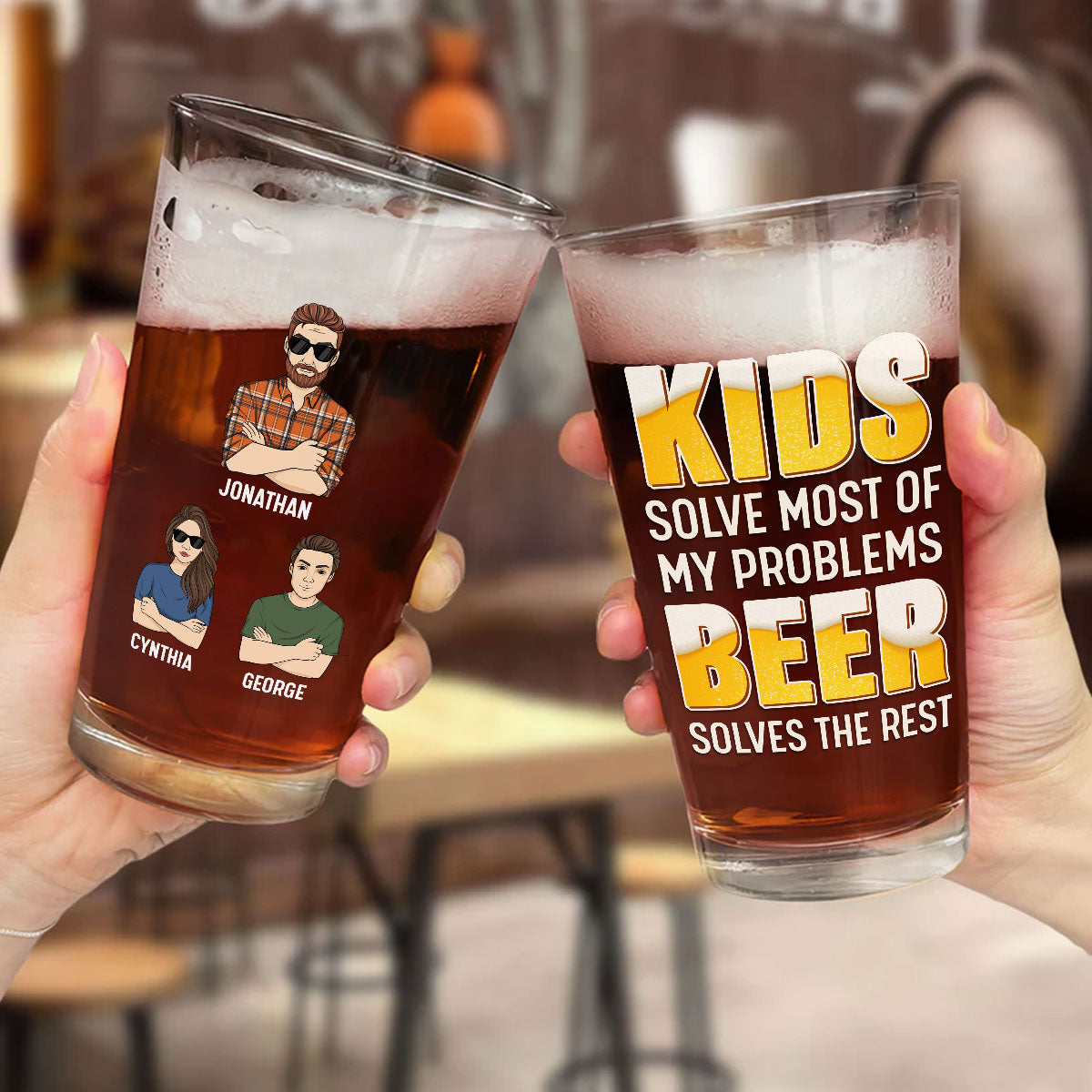Beer Solve The Rest - Personalized Beer Glass