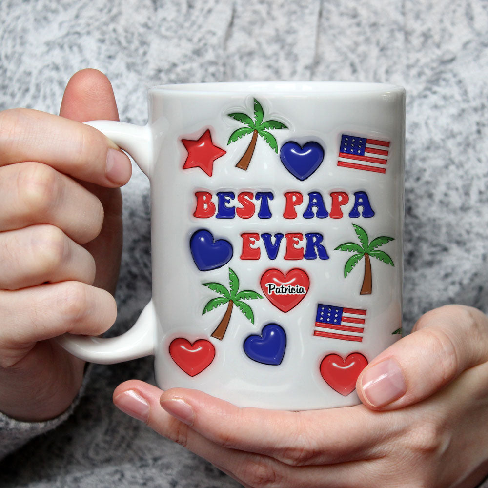 Custom Christmas & Birthday Gift for Dad • Best Dad Ever - Personalized 3D Inflated Effect Mug