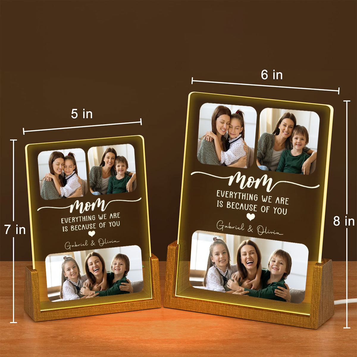 Custom Photo Mother's Day Gift for Mom Grandma • Forever Blessed To Have You - Personalized Night Light