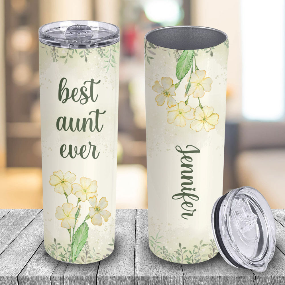 Custom Christmas Birthday Gifts For Mom • Birthflower Mom Grandma - Personalized Skinny Tumbler