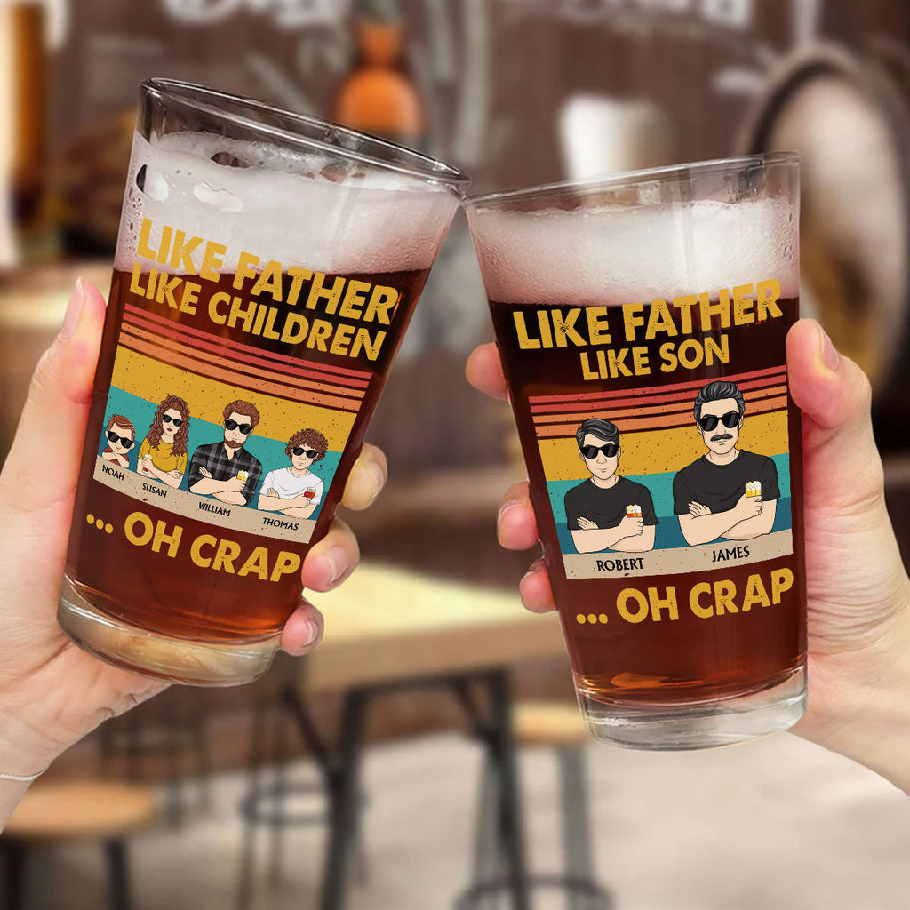 Like Father Like Children - Personalized Beer Glass