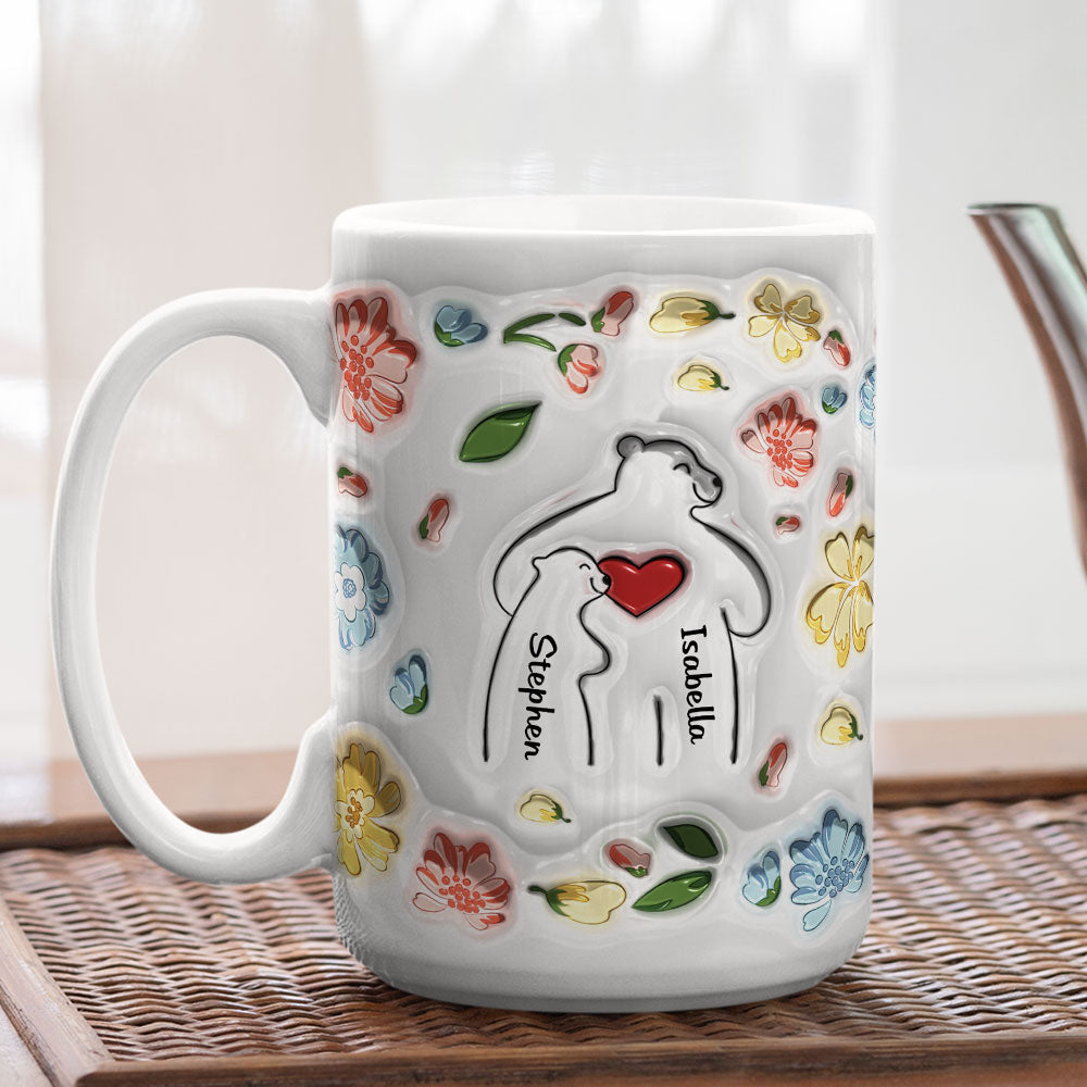 Custom Christmas & Birthday Gift for Mom • Mama Bear - Personalized 3D Inflated Effect Mug