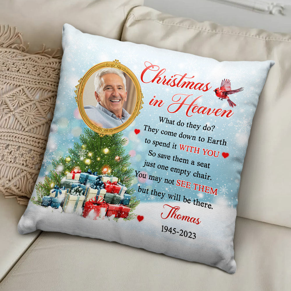 Christmas In Heaven - Personalized Throw Pillow