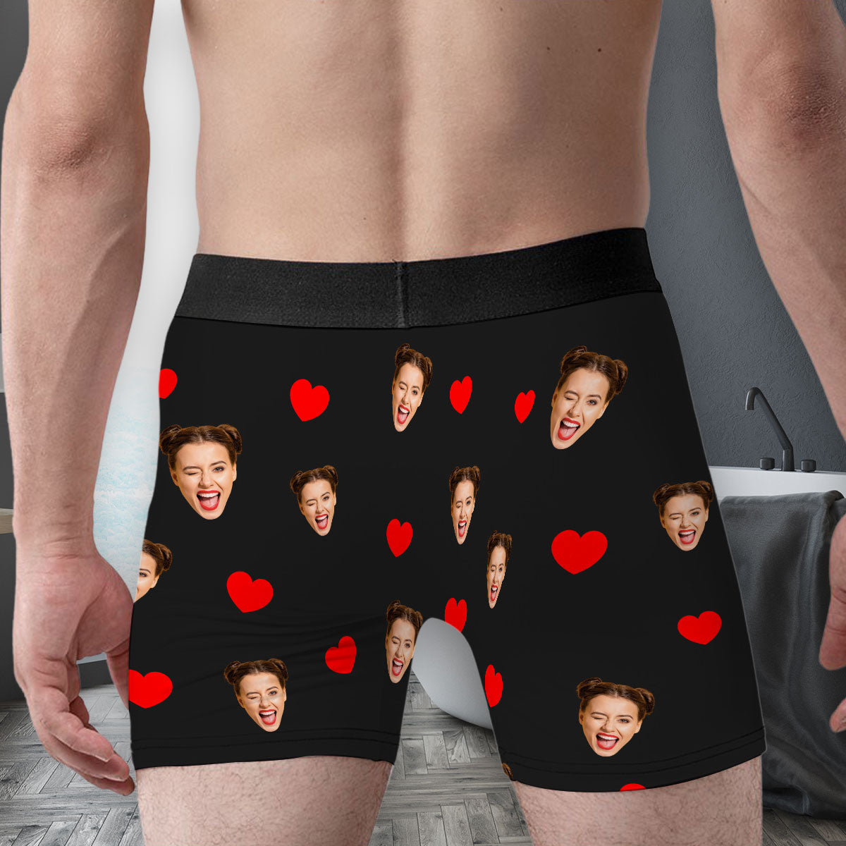 Your Pleasure My Priority Always - Personalized Photo Men's Boxer Briefs
