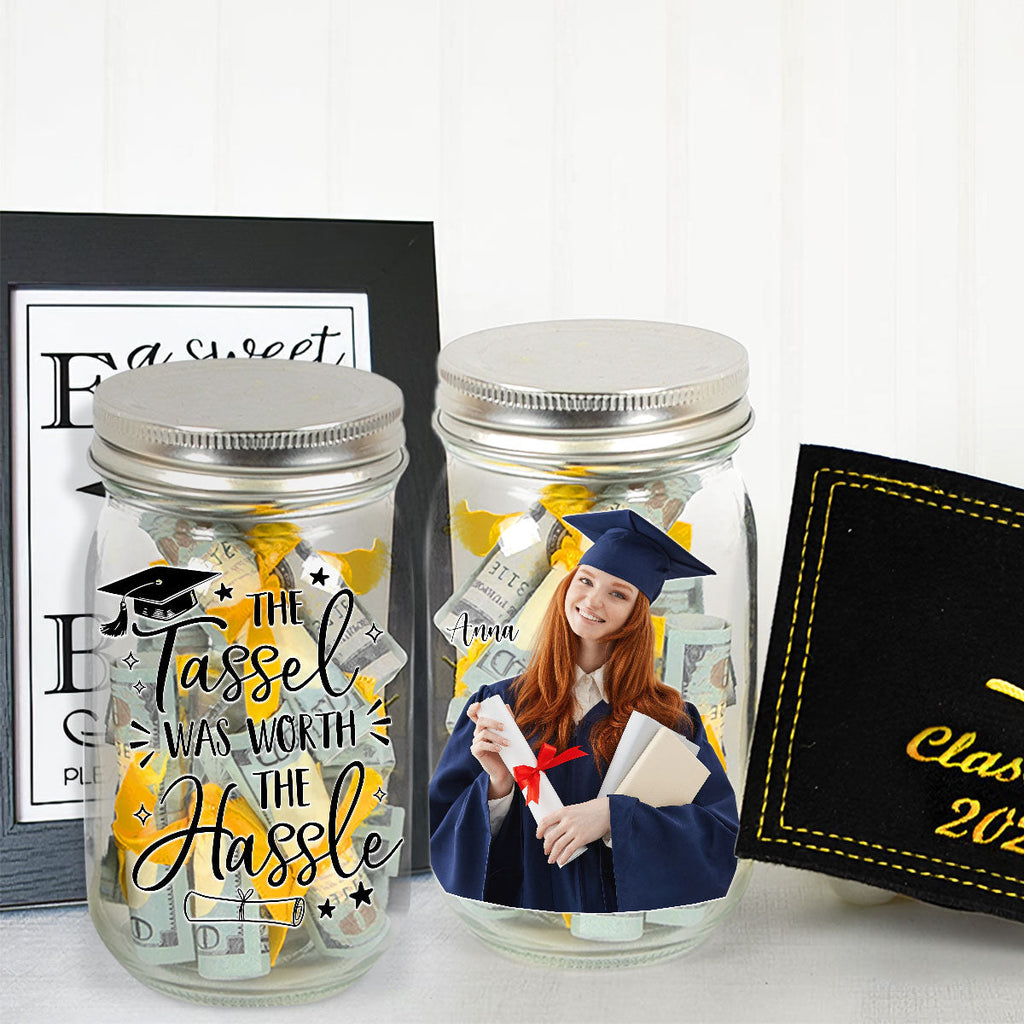 Tassel Worth Hassle - Personalized Graduation Mason Jar Light