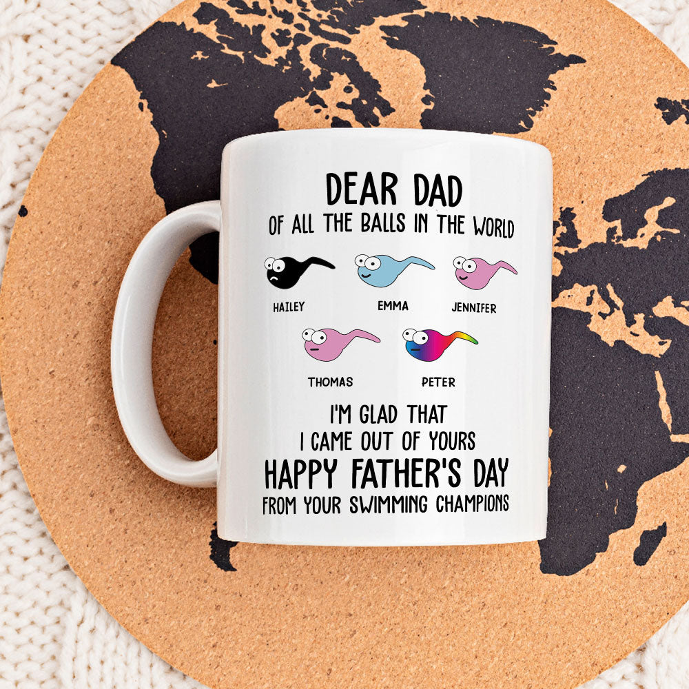 Custom Father's Day, Special Gift for Dad & Grandpa • Swimming Champions - Personalized Coffee Mug