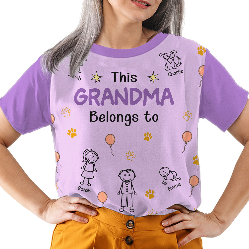 Custom Christmas & Birthday Gift for Grandma • This Grandma Is Ours - Personalized All-over-print T-shirt