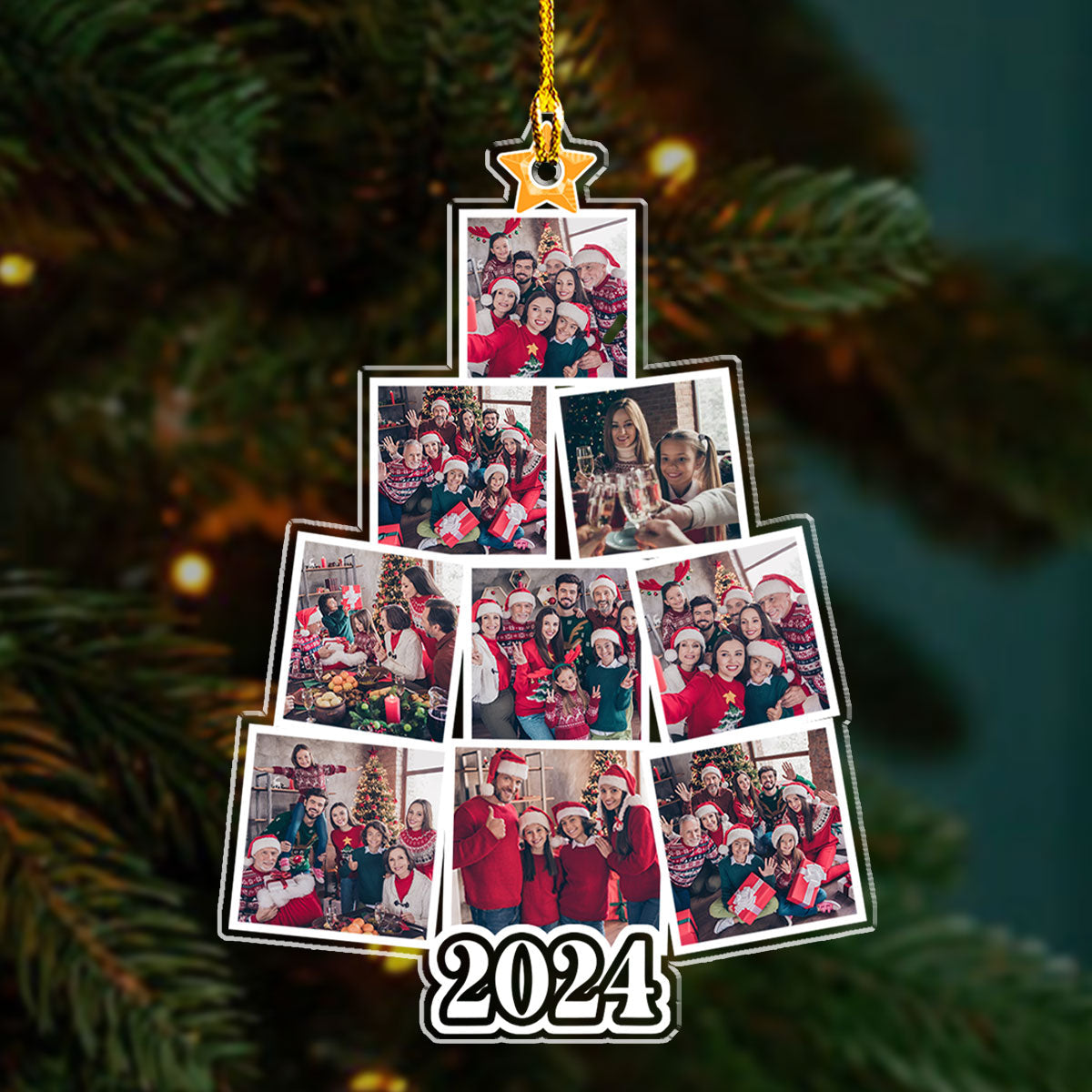 Custom Photo Family Ornament, Christmas Gift for Family Members • Photo Christmas Tree - Personalized Acrylic Ornament