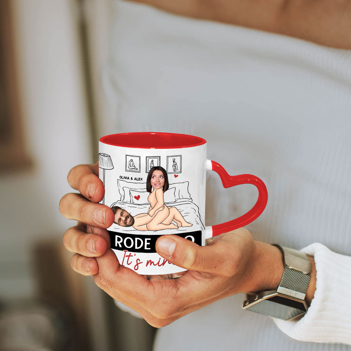 Custom Photo Anniversary Keepsake Gifts For Couple • I Rode It So It Is Mine Photo - Personalized Heart Handle Mug