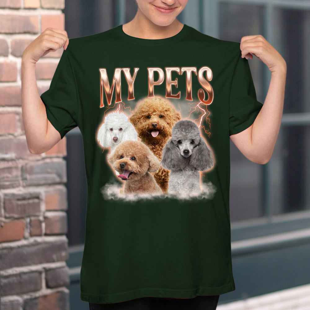 Custom Photo Christmas & Birthday Keepsake Gift • Pet Face Vintage Version 8 - Personalized Unisex T-shirt