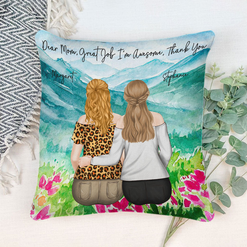 Mother And Daughter Forever Linked Together - Personalized Throw Pillow