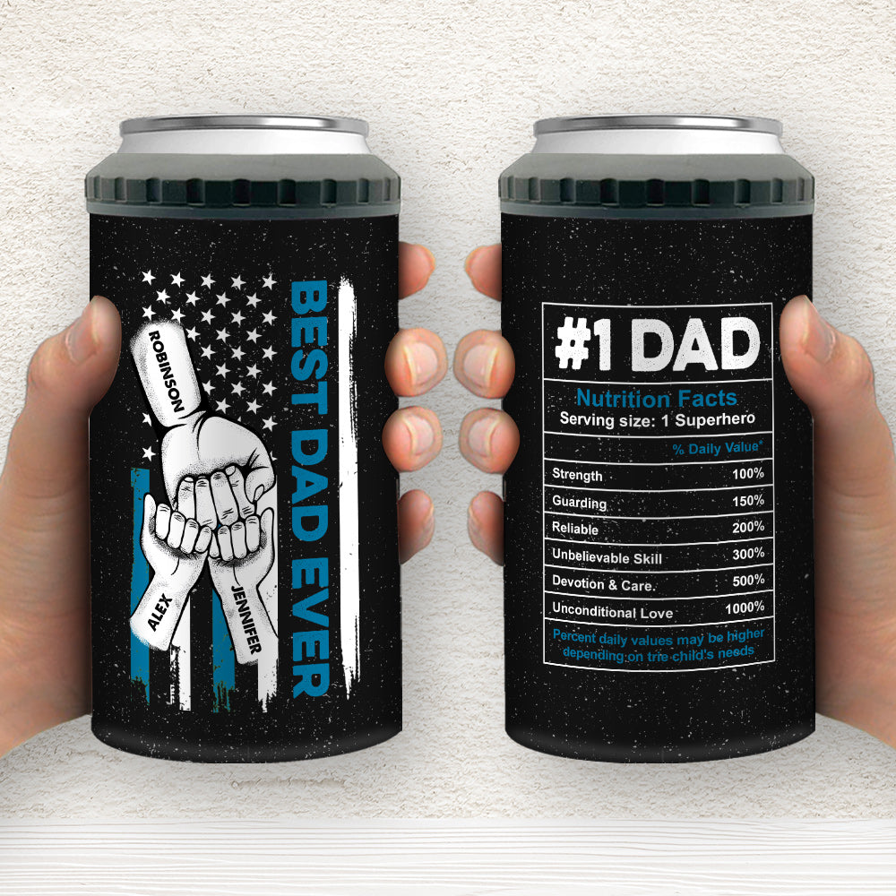 Custom Christmas Birthday Gifts For Dad • Best Dad Ever Hand Pump - Personalized Can Cooler Tumbler