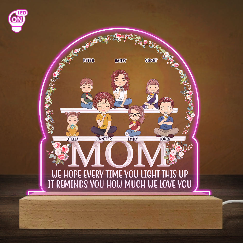 Custom Gift for Mom Grandma, Mother's Day Birthday • How Much We Love You - Personalized LED Light