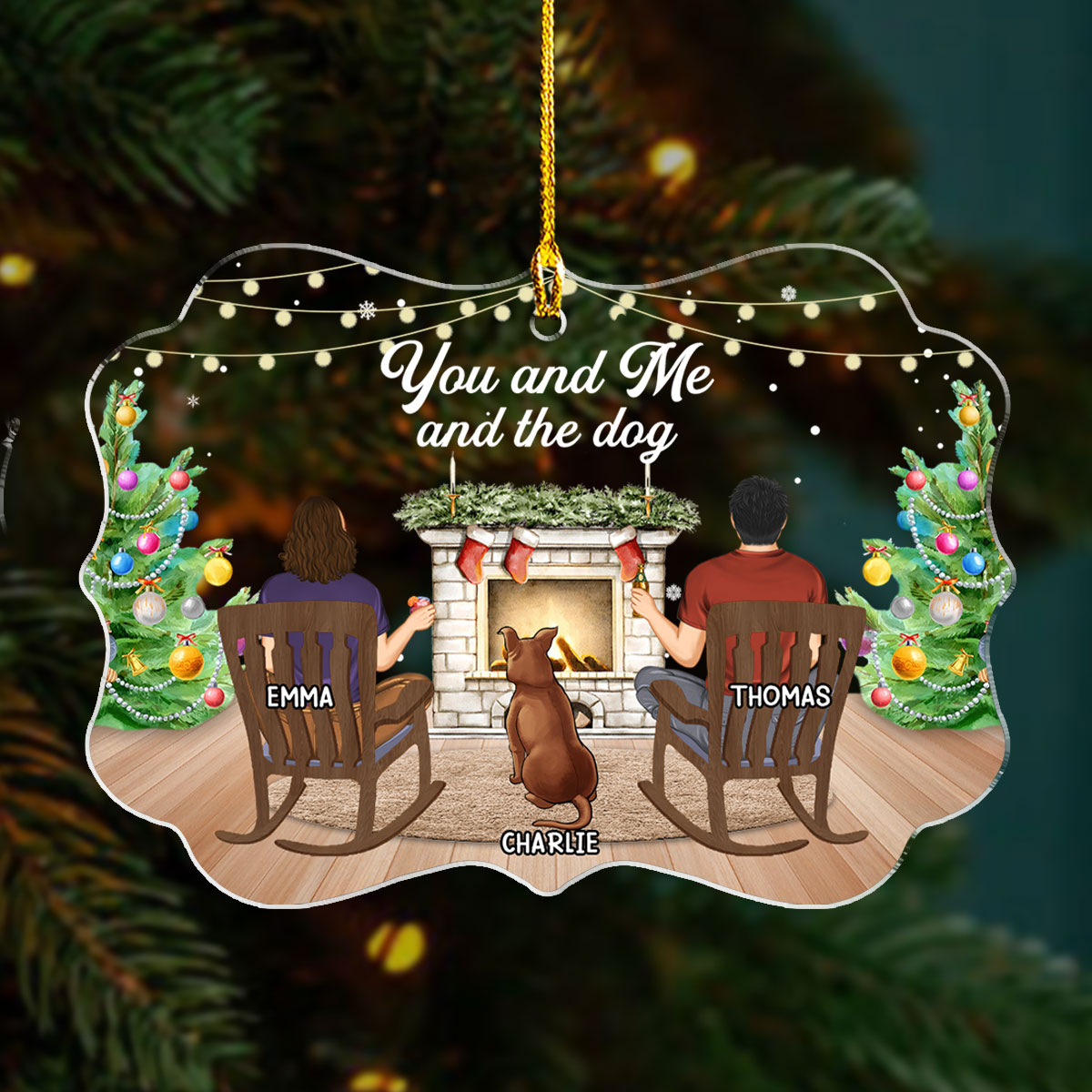 Custom Keepsake Christmas Ornament •  You And Me - Personalized Acrylic Ornament