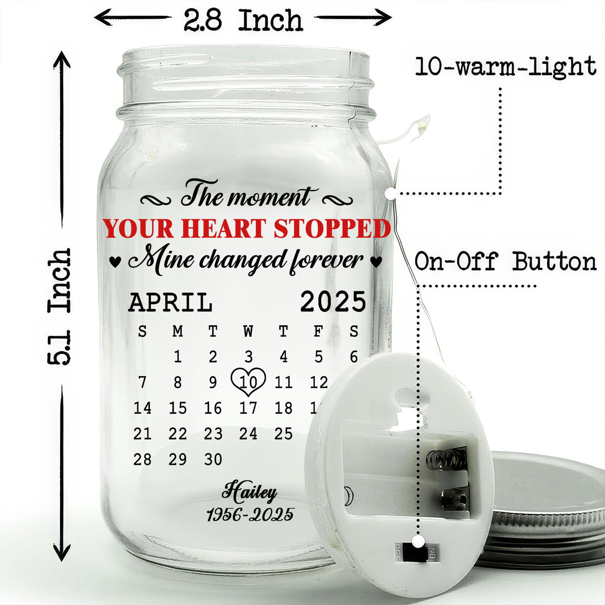 The Moment - Personalized Mason Jar Light