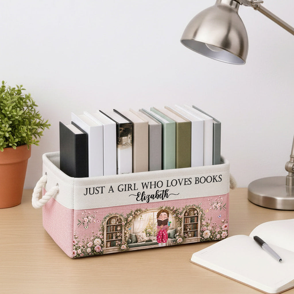 Books Are My Happy Place - Personalized Storage Basket