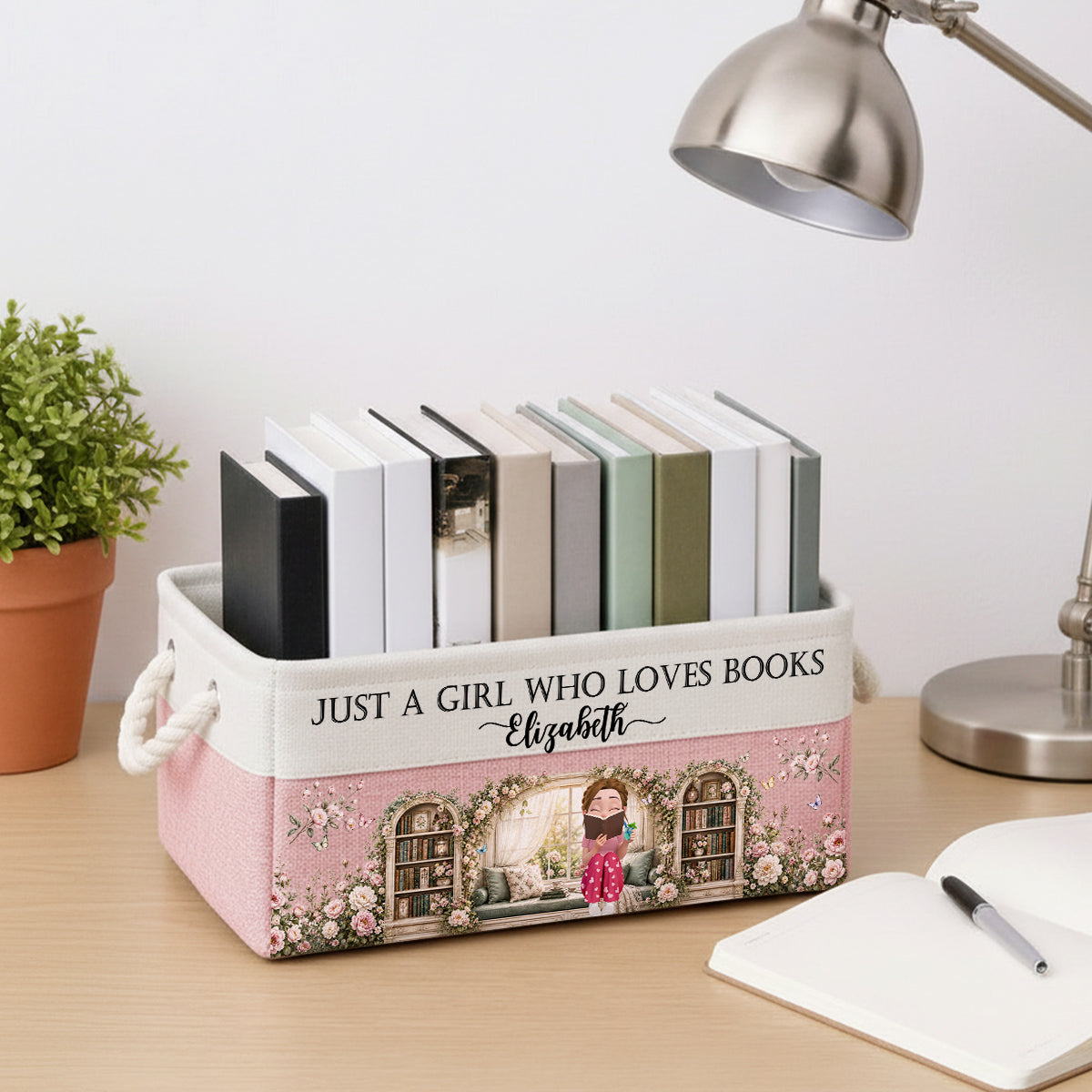 Books Are My Happy Place - Personalized Storage Basket