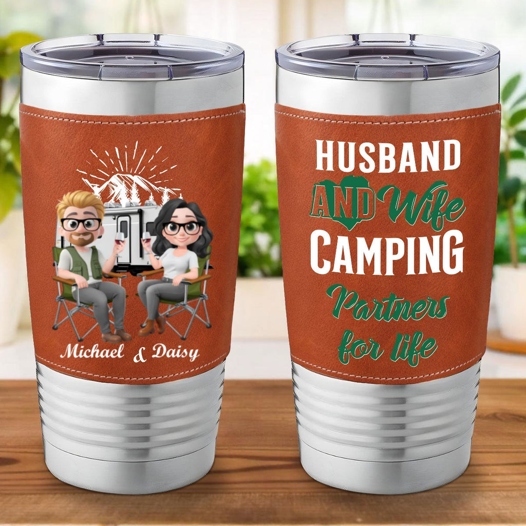 For Life - Personalized Leather Tumbler